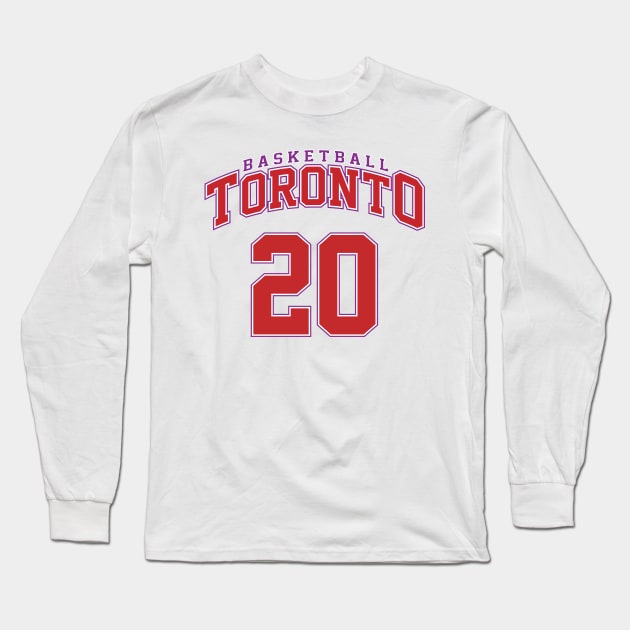 Toronto Basketball - Player Number 20 Long Sleeve T-Shirt by Cemploex_Art